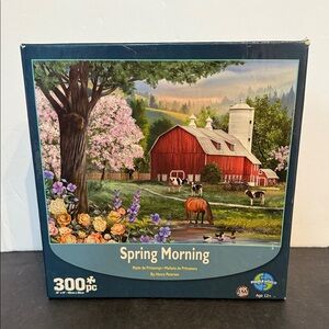 Spring Morning 300 Piece jigsaw Puzzle barn farm pasture SALE🔴3/$25
